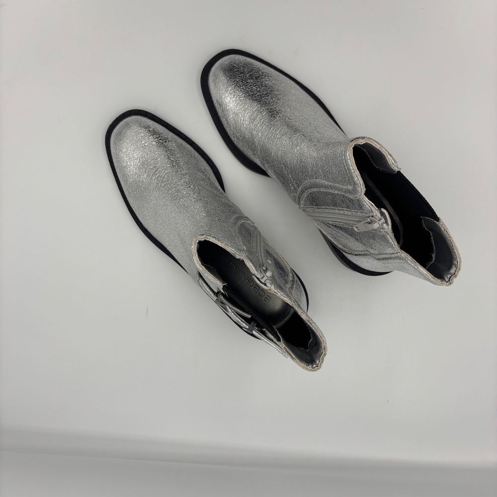 BCBGeneration Barini Silver Metallic Cutout Ankle Boots 6.5M Western Festival - Picture 13 of 16